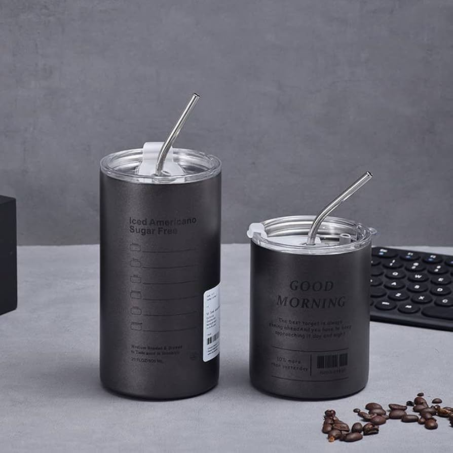 Stainless Steel Ice Coffee And Tea Tumbler, Portable Leakproof Coffee Tumbler, Travel Insulated Car Tumbler With Lid Stainless Steel Ice Coffee And Tea Tumbler, Portable Leakproof Coffee Tumbler, Travel Insulated Car Tumbler With Lid